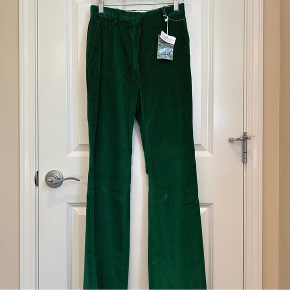 NWOT Weekend MaxMara label-cut Green Bootcut Trousers IT38 US2/4 - Picture 9 of 17